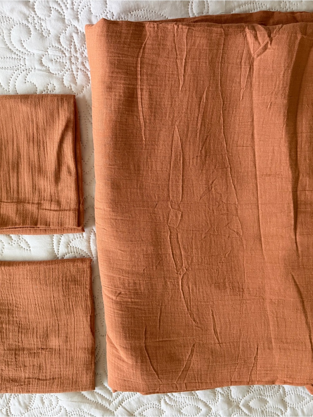 100% Organic Cotton Muslin Duvet Cover Set Queen – Brown - Picture 3 of 6